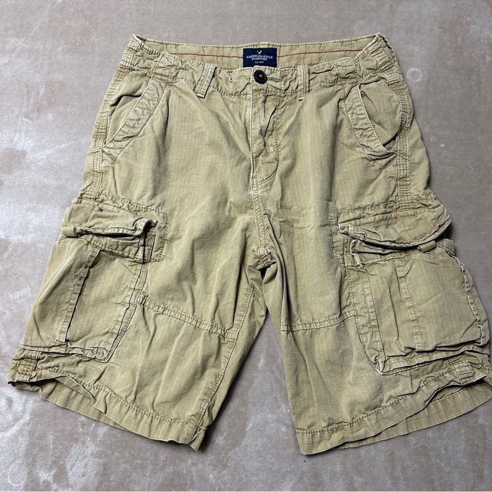American Eagle Outfitters Longboard Cargo Khaki Cotton Shorts Size 30